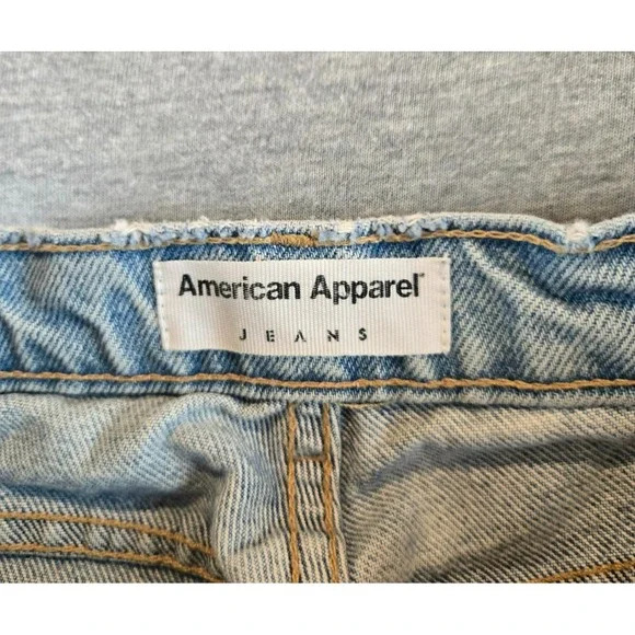 American Apparel Jeans Womens 26 Light Wash Relaxed Fit‎ Mushrooms Cactus Fray - Picture 7 of 14